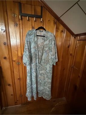 BloomChic Light Blue Paisley Sheer Duster